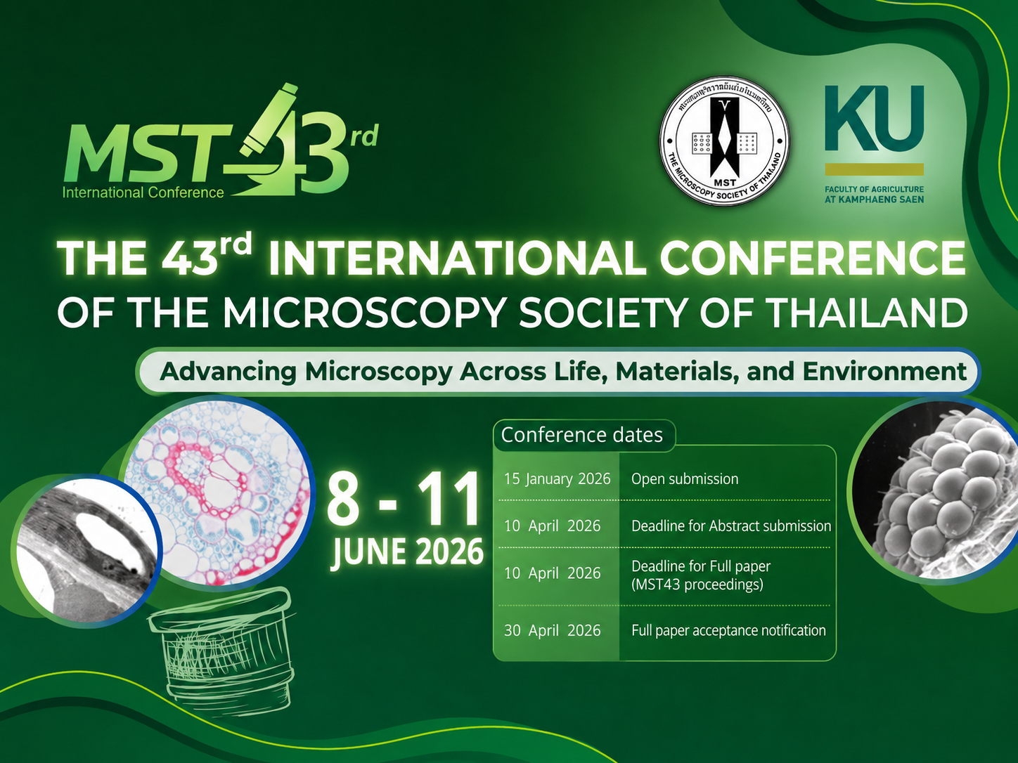 The 43rd International Conference of the Microscopy Society of Thailand